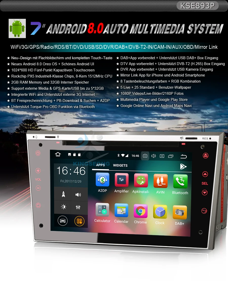 Best 7"Android 8.0 Car DVD GPS DAB+ FOR Opel Astra H Antara Navigation Autoradio Wifi DTV-IN CAM-IN DVR AUX OBD Mirror Link Bluetooth 0