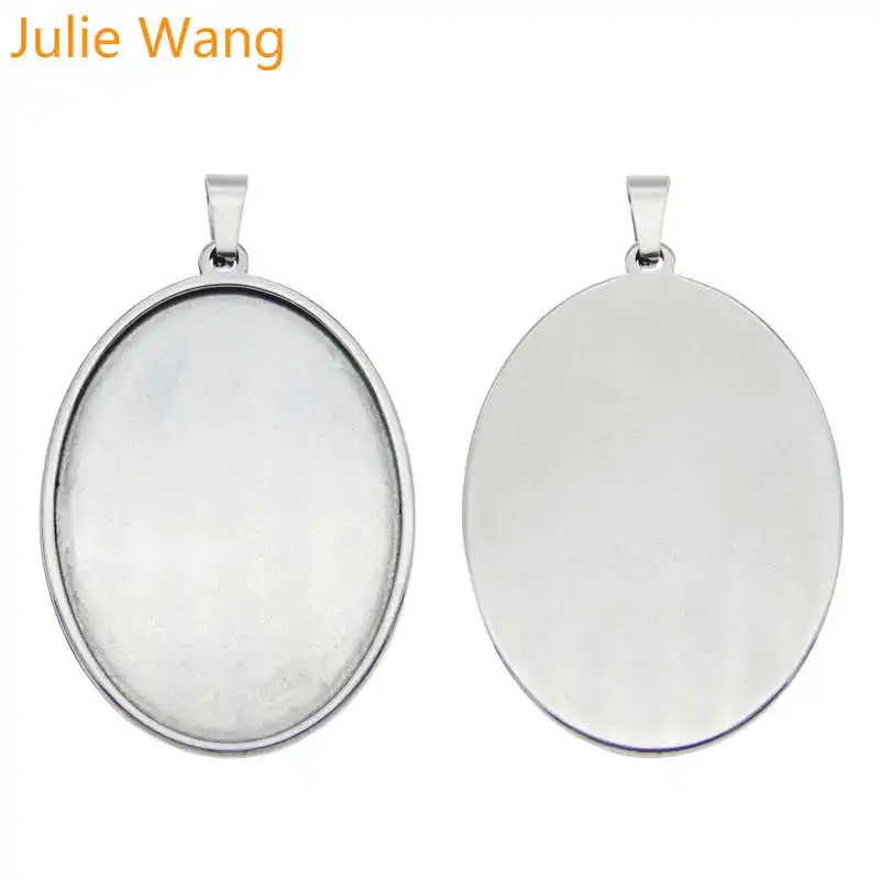 Julie Wang 1 шт. основа из нержавеющей стали для кабошона настройки пустых лотков