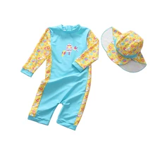 Dollplus/детская одежда для Купания Девочек преддошкольного возраста лето, защита от солнца, купальный костюм, детская купальная одежда Одна деталь купальники для девочек
