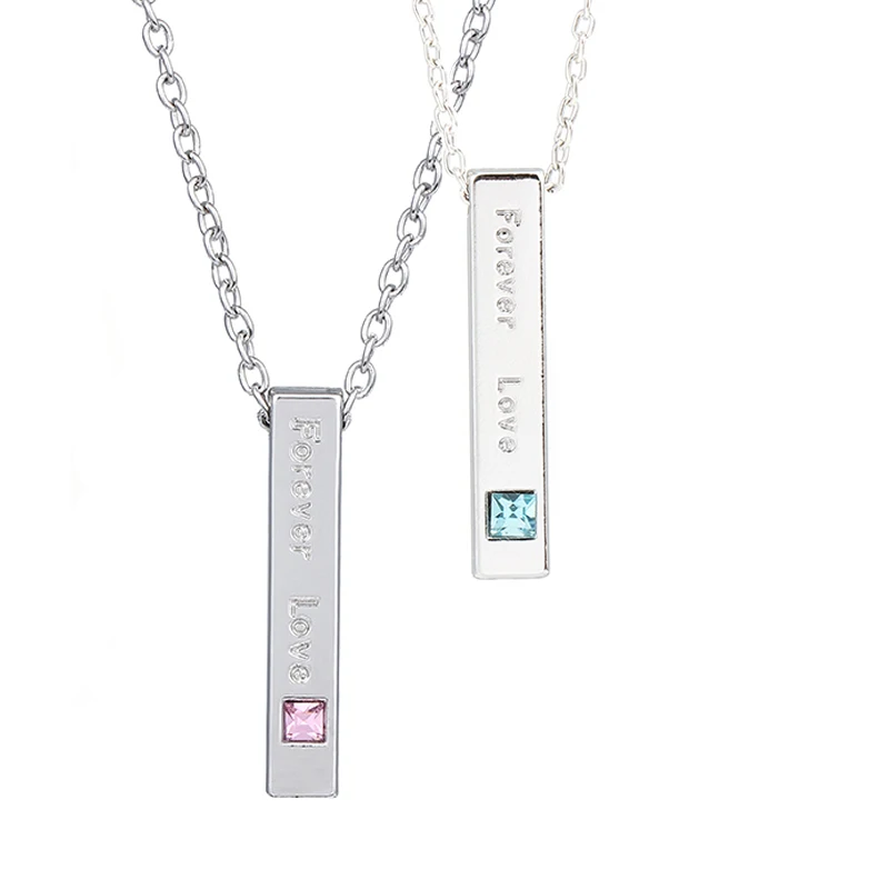 

2018 Couple Necklace Forever Love Pendants Necklace Engraved Necklace Men Fashion Jewelry Women Choker Necklace Bijoux