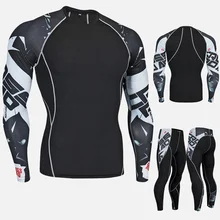 Лоскутные флисовые комплекты нижнего белья с цветочным принтом для мужчин длинный весенний черный костюм для фитнеса для мужчин s осенние облегающие мужские костюмы