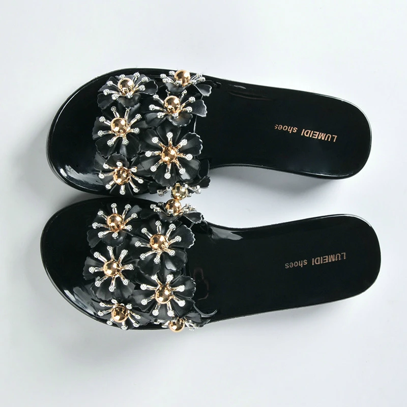

LISM Woman slippers shoes diamond flat sandals 2018 summer new comfortable outdoor beach ladies slippers