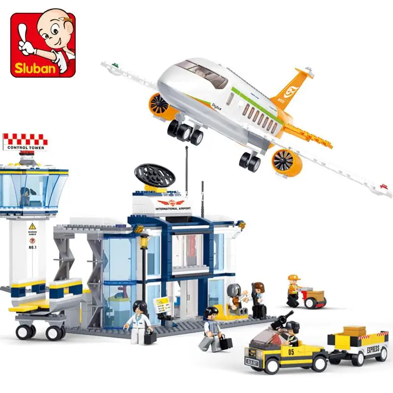 Sluban Model Building Compatible lego Lego B0367 678pcs Model Building Kits Classic Toys Hobbies Airport Plane Sluban Model Building Compatible lego Lego B0367 678pcs Model Building Kits Classic Toys Hobbies Airport Plane