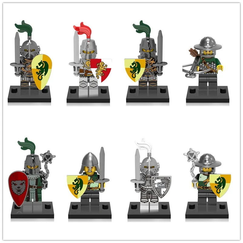 

LegoING 20Pcs/Lot Dragon Knight Kingdoms Heroic Knight Building Blocks Minifigured Children Compatible Bricks Toys X0148