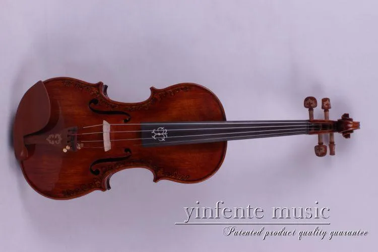

4 string 4/4 Violin Ebony parts Flame Maple Back Antique Varnish Spruce Master Powerful Sound Pro#6