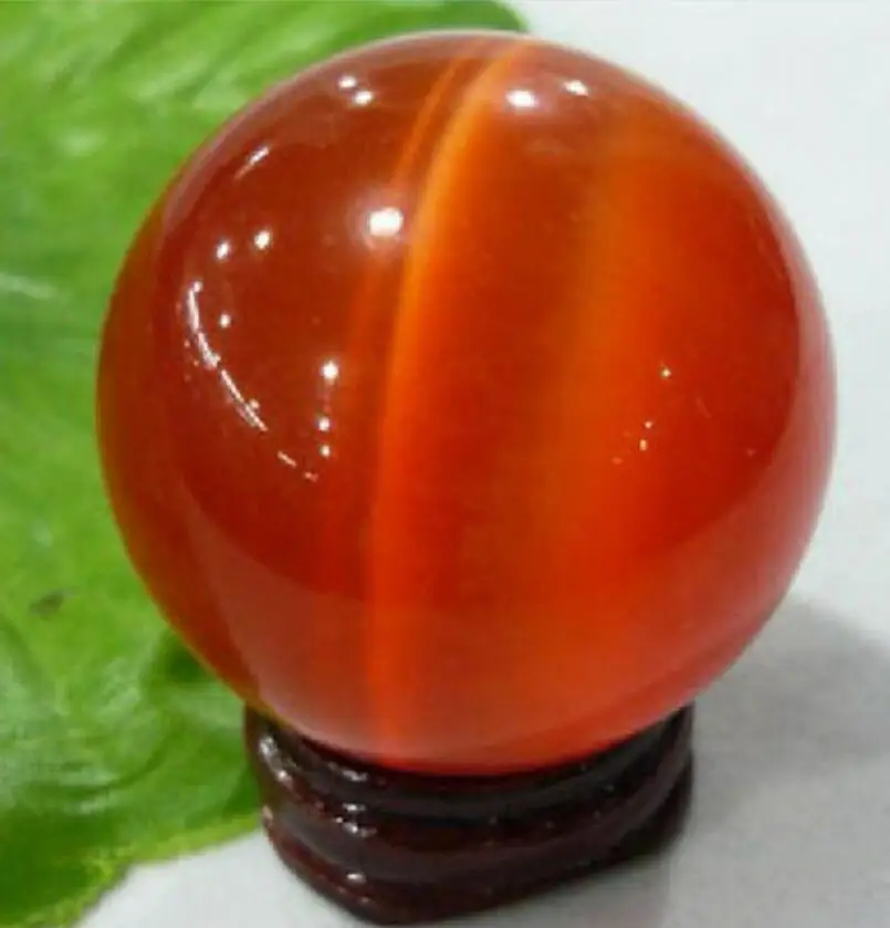 

100MM + STAND Sell ASIAN QUARTZ RED CAT EYE CRYSTAL BALL SPHERE