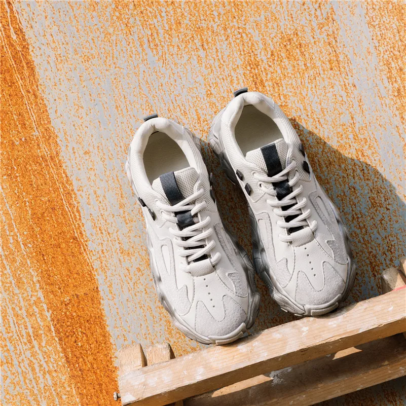 Prova Perfetto высококачественные кроссовки из натуральной кожи женская обувь на плоской подошве, платформы в стиле панк-рок повседневная обувь на толстой подошве базовая обувь