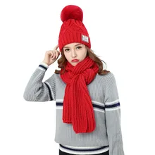 JAYCOSIN 2 шт. женские зимние теплые вязаные Venonat Beanie шапка+ шарф сохраняющий тепло комплект модные шапки шапка Прямая поставка Nov.24