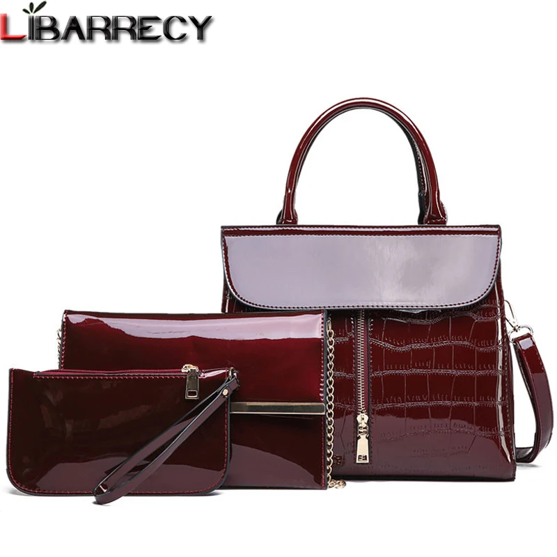

Luxury Crocodile Pattern Women Bag Fashion 3 Psc/set Women Handbags Large Capacity Ladies Tote Simple Shoulder Bags for Women