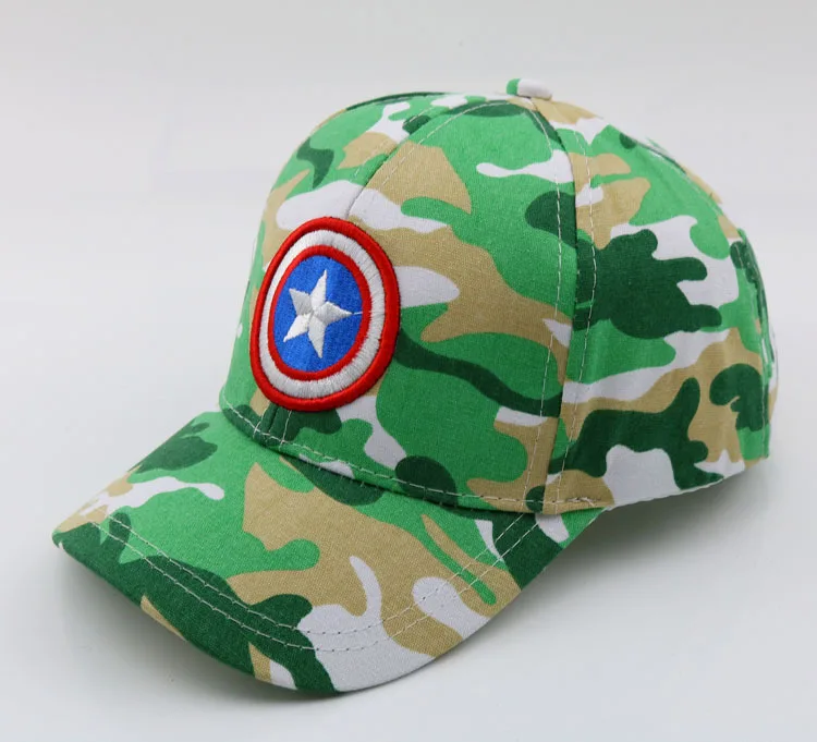 Весенняя детская бейсбольная кепка «Капитан Америка», камуфляжная летняя детская солнцезащитная Кепка, бейсболки эластичные для мальчиков и девочек, кепка для детей 2-9 лет