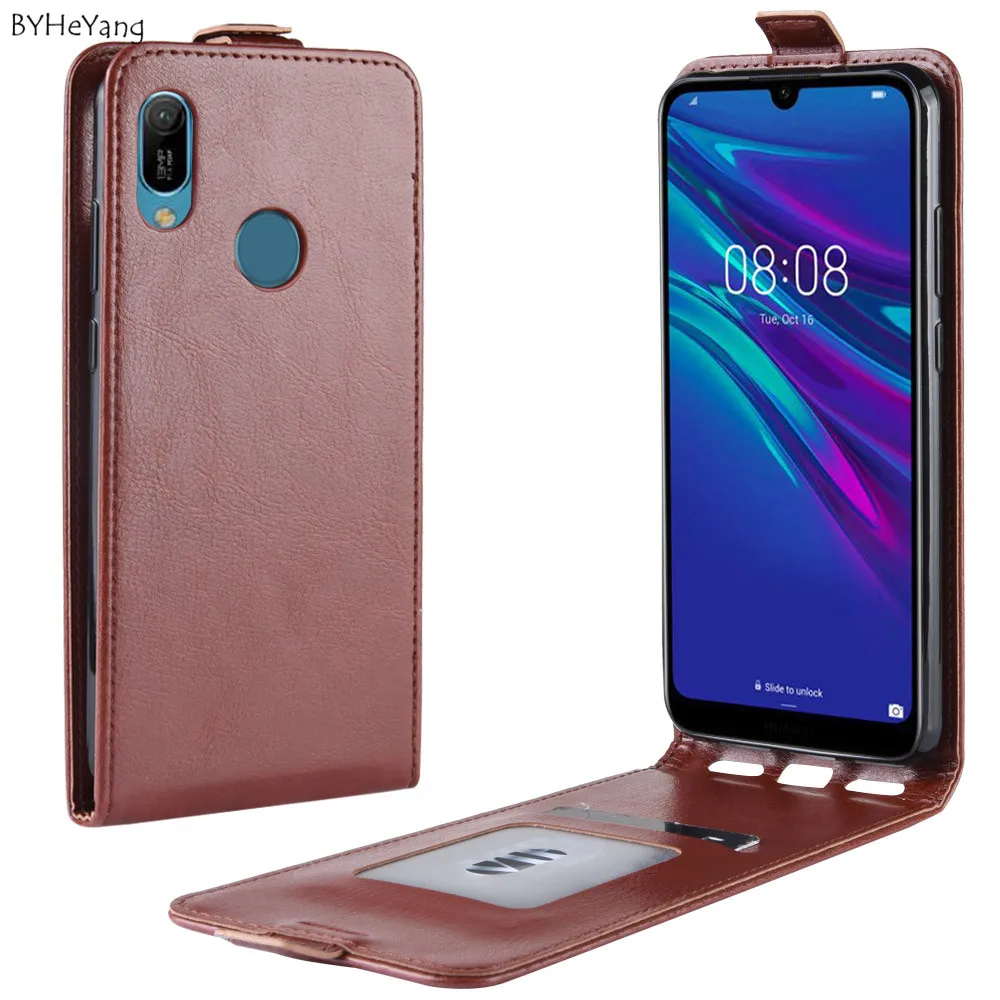 Чехол для Huawei Y6 2019 Вертикальный флип кейс из искусственной кожи 6 09 '' защитный