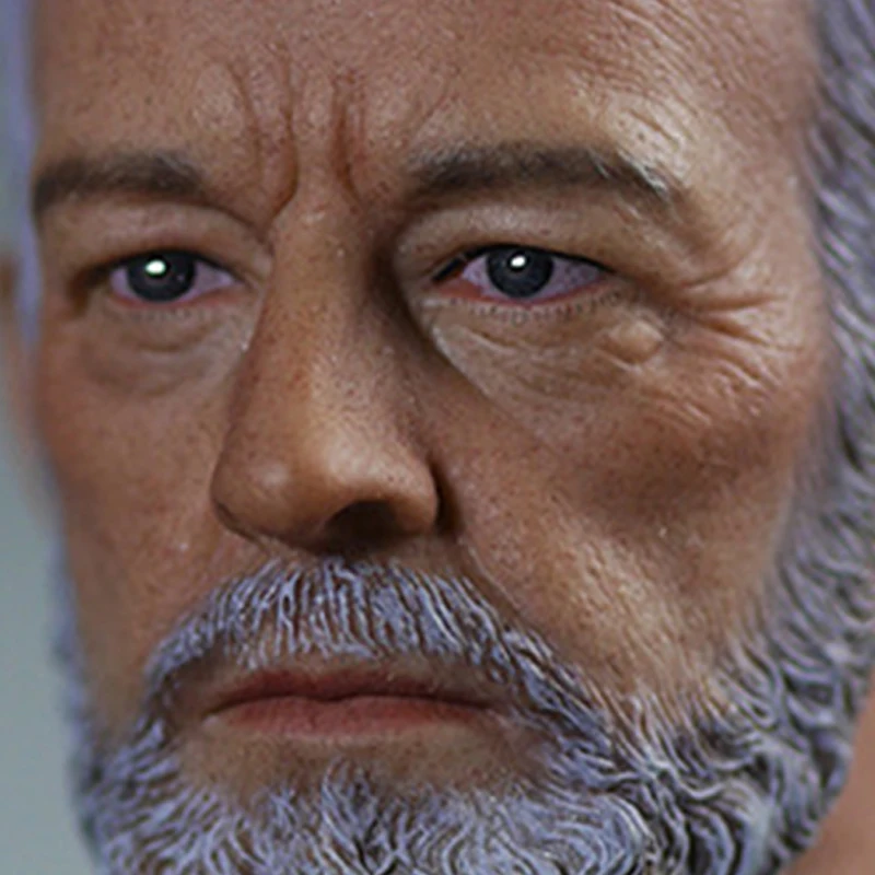 1//6 Male Obi-Wan Head Carving w// Neck Model Fit 12/" Action Figure Body Doll