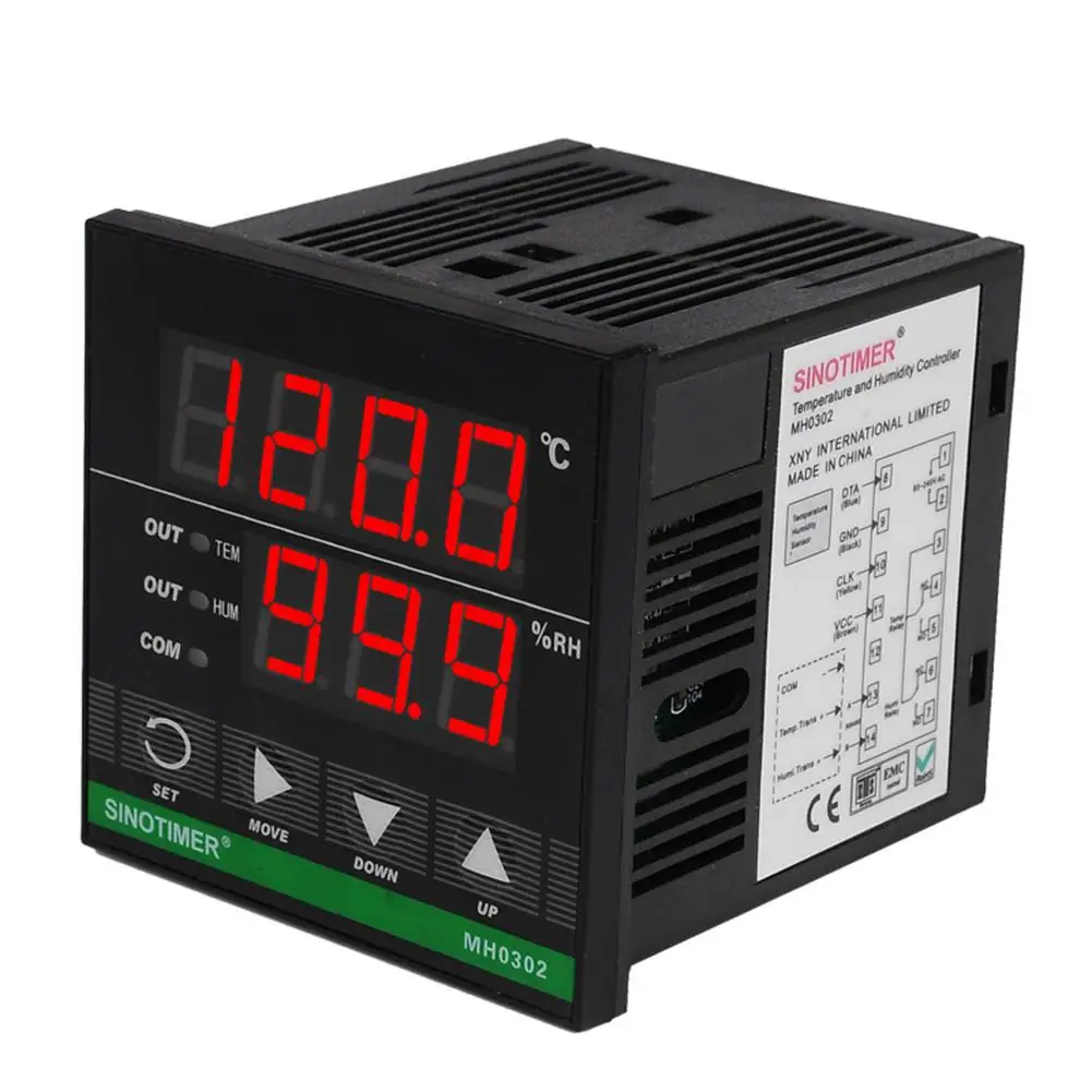 

72*72mm Temperature And Humidity Controller Instrument For Barn Warehouse Hatching Greenhouse Breeding With High-precision Chip