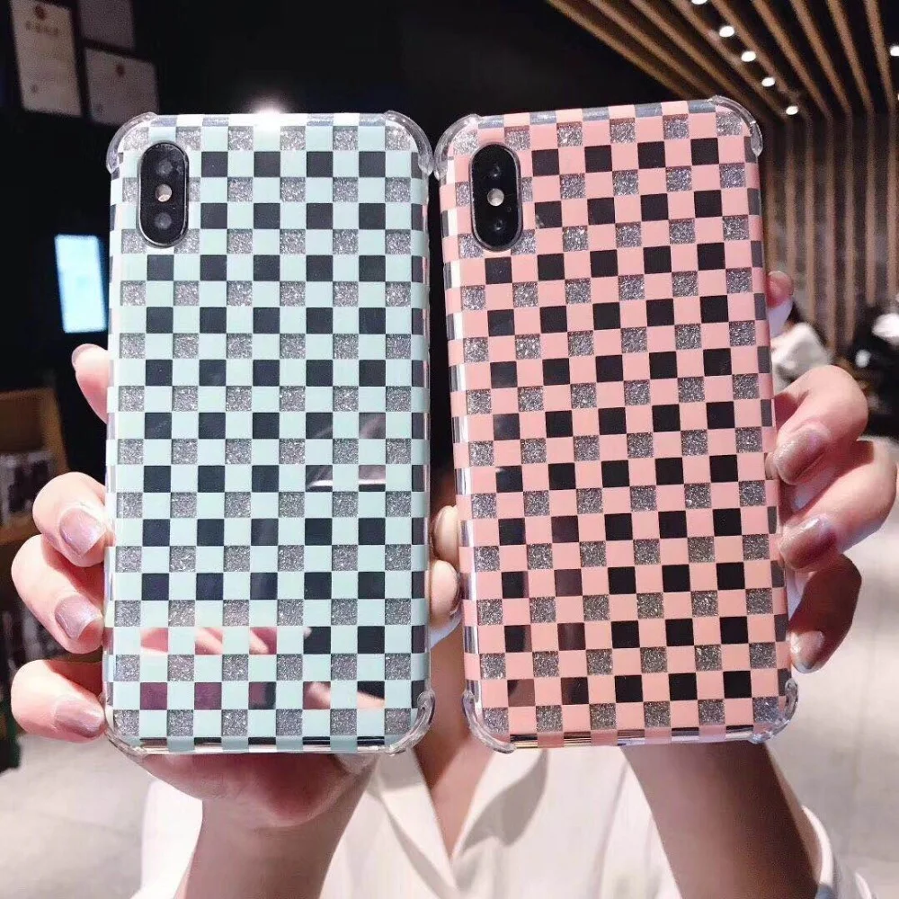 Gliter чехол из закаленного стекла для iphone X XS Max XR телефона квадратный Роскошный iPhone