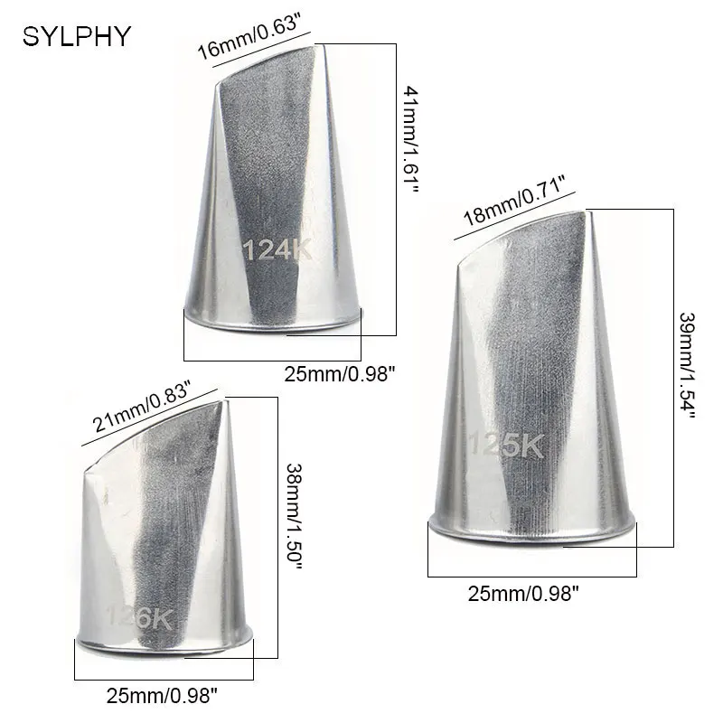3 шт., Набор насадок из нержавеющей стали для Обледенение труб, наборы наконечников для украшения торта, металлические насадки для сливок, крема для украшения торта, кондитерские инструменты