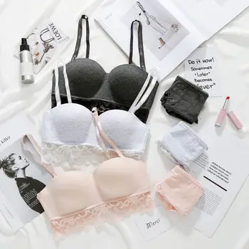 

Smooth Lace Padded Push Up Women Bras Set Women Bra Briefs Sets Lace Hollow Underwear Suit