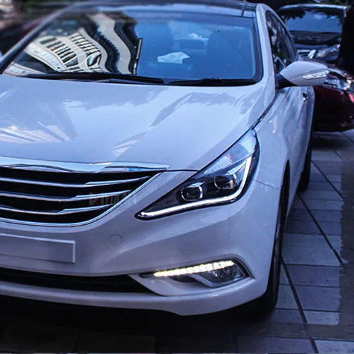 Ownsun New Eagle Eyes светодиодный DRL биксеноновые фары с объективом для hyundai Sonata 8th 2011