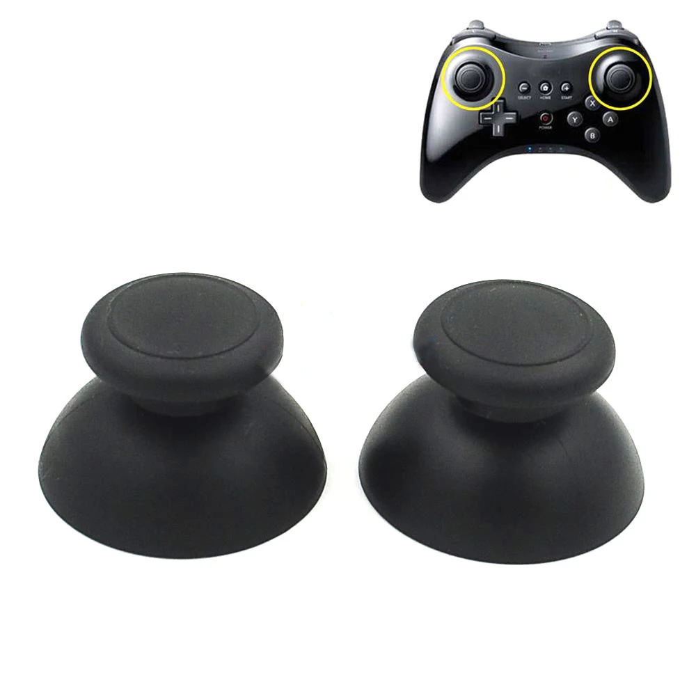 2X Black Replacement Part Thumbstick for Wii U PRO Controller WUP A