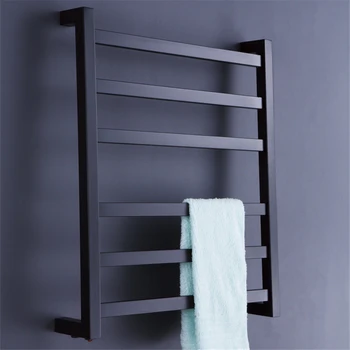 Free Shipping Stainless Steel Electric Wall Mounted Towel Warmer ,Bathroom Accessories Racks,Black Heated Towel Rail HZ-942B creative wall mounted bathroom roll paper towel racks home wall decoration solid wood paper towel racks bathroom accessories