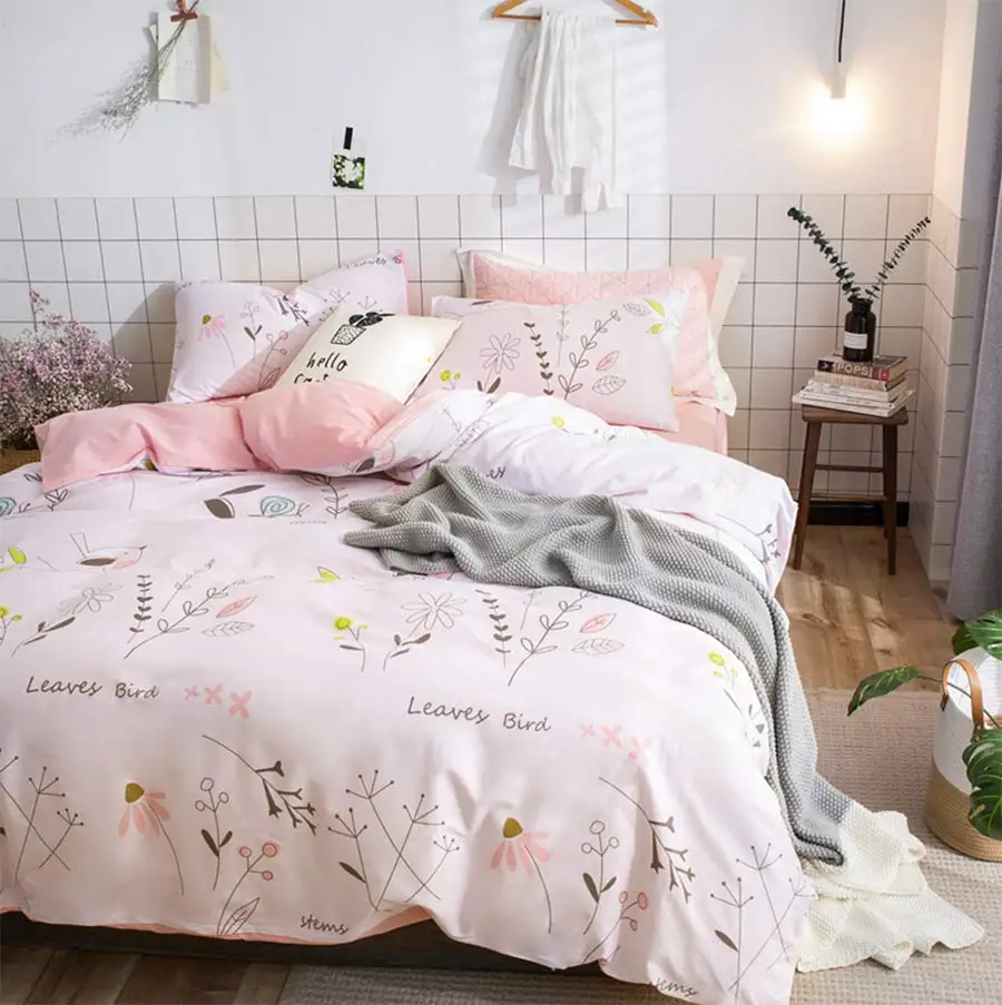 

Pastoral flower bedding set teen child,twin full queen king single double cotton home textile bedsheet pillow case duvet cover