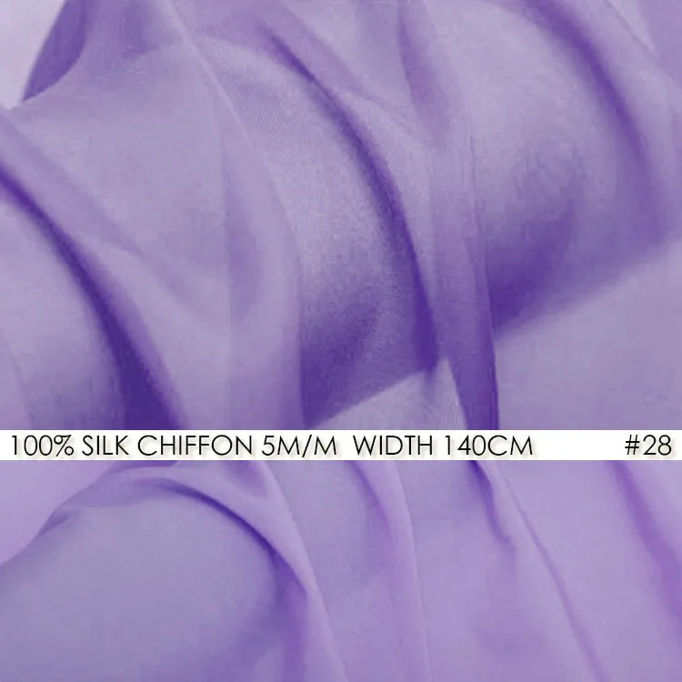 Branco de Tecido Chiffon de Seda Tecido para Vestido de Noiva Momme Largura cm 100% Natural Seda Gauz Violeta Púrpura No28 6 55 -140