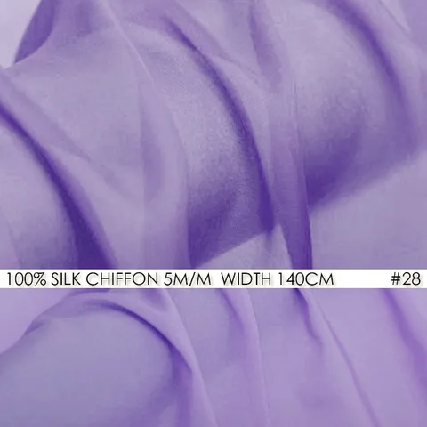 Branco de Tecido Chiffon de Seda Tecido para Vestido de Noiva Momme Largura cm 100% Natural Seda Gauz Violeta Púrpura No28 6 55 -140
