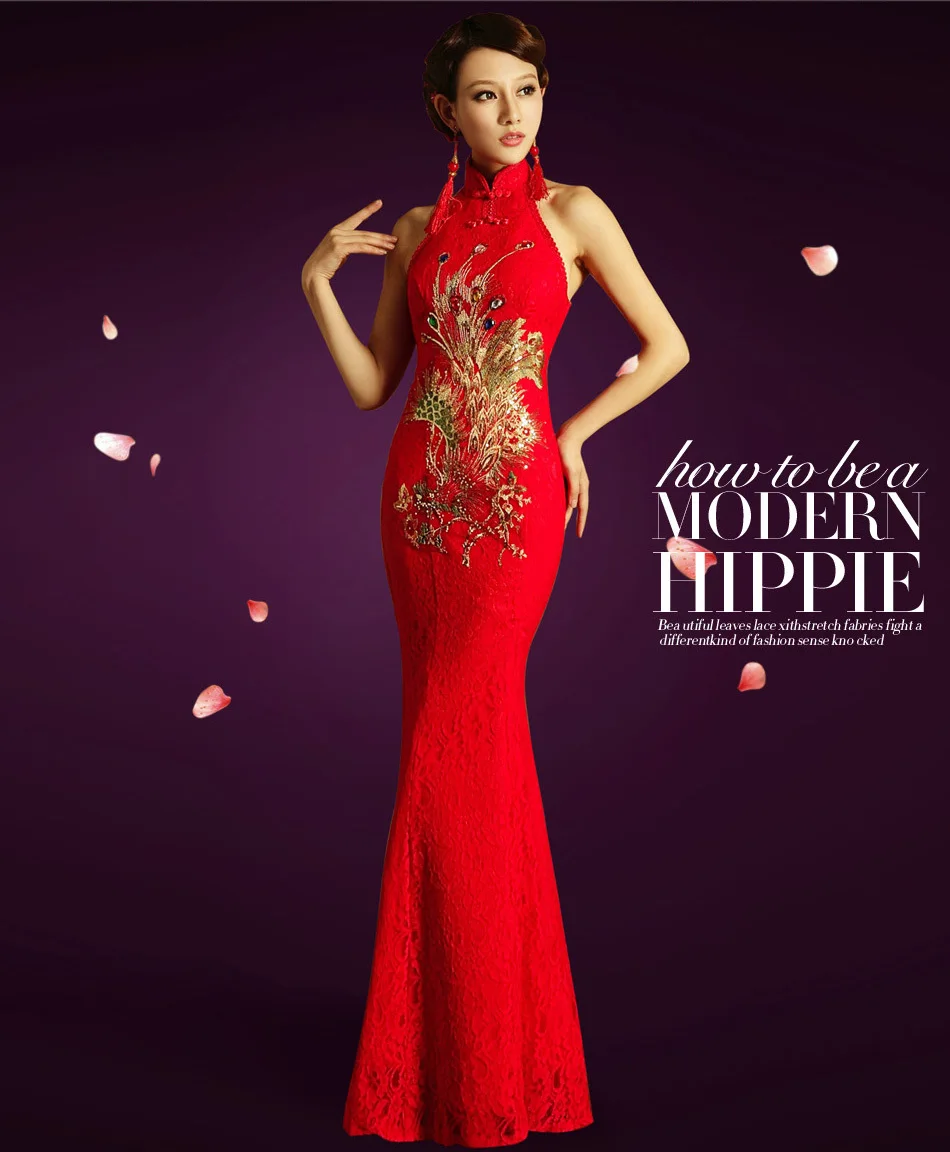 red qipao wedding