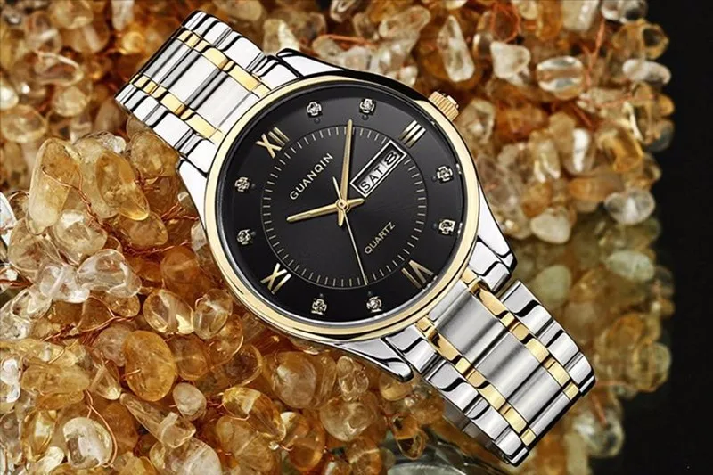 Оригинальные GUANQIN часы Мужские кварцевые часы водонепроницаемые противоударные часы мужские светящиеся Роскошные наручные часы мужские часы наручные часы