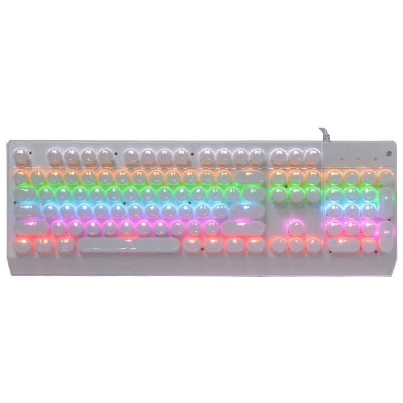 

Sunrose T660 Usb Suspension Cap English Mechanical Keyboard Wired Keyboard Backlight Splashproof 104 Keys Gaming Keyboard For