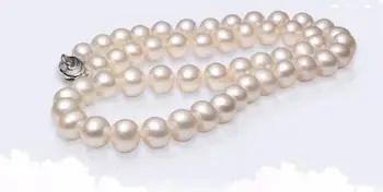 

classic 9-10mm south sea round white pearl necklade 18inch 925s