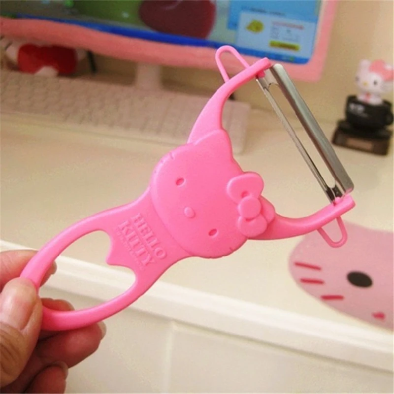 

Stainless Steel Kitchen Peeler Melon Fruit Peeler Gadgets Tools Pink Cat Pattern Fruit Knife Peelers Cute Tools Peeling Knives