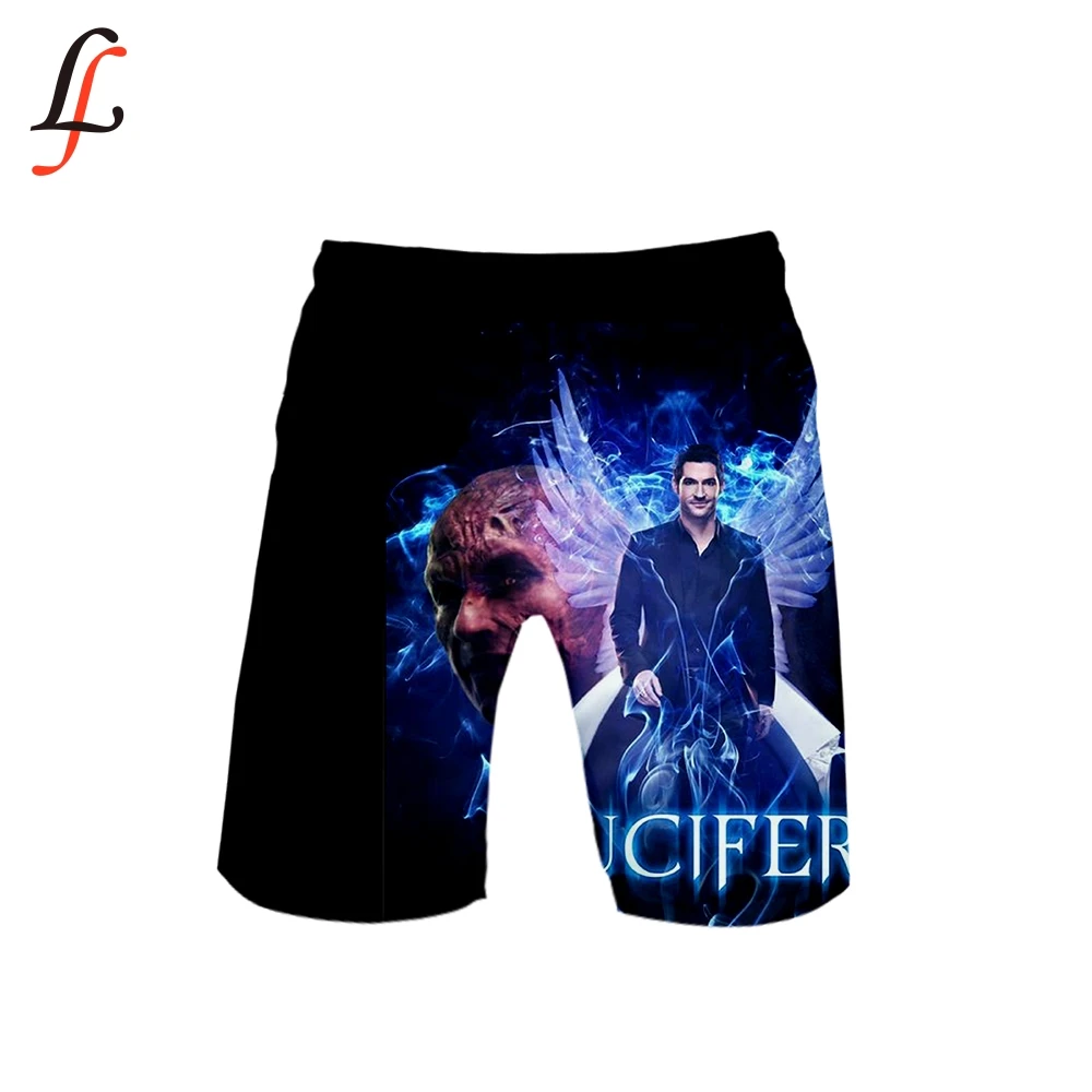 Мужские шорты Lucifer 3D для пляжа анти ух с принтом Шорты плавания летние эластичной