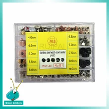 100 шт./кор. стальные часы Корона коробка Ассортимент Размеров часы Запчасти Замена часы Корона для ремонт в часовой мастерской