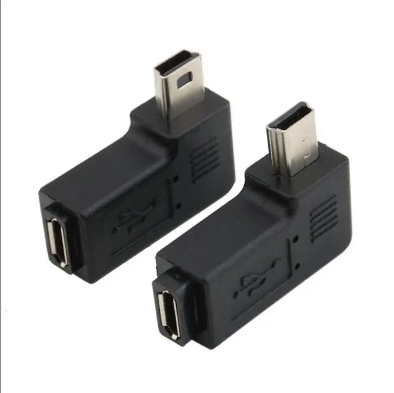 

USB Micro 5Pin Female to Mini 5Pin Male 90 Degree Angle right Adapter Converter 200PCS