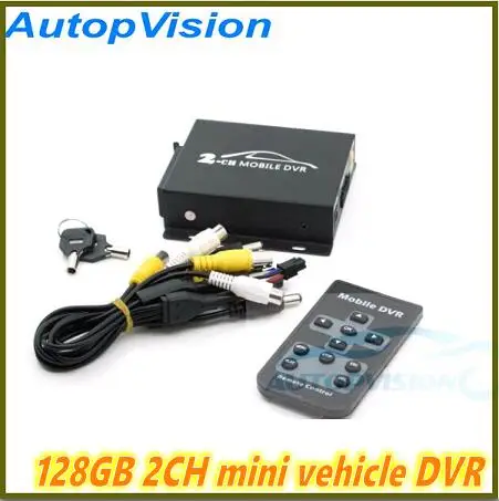 Realtime SD 128GB Card Recording Mobile Bus Vehicle Truck Car DVR Recorder System 2ch Audio with Lock Security CCTV 2CH DVR