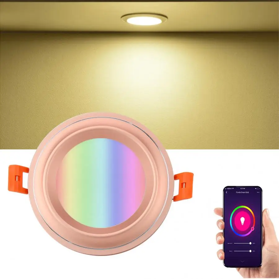 

Wifi LED Light Rose Gold RGB CW Wifi Smart LED Light Phone APP Control Ceiling Mount 7W AC85-265V