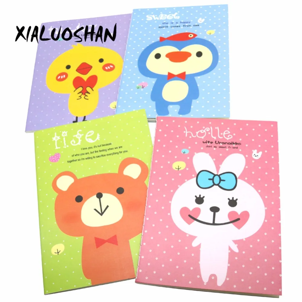 4 шт./партия корейские животные панда кошка Медведь Кролик Kawaii Мини-блокнот милый блокнот мультфильм записная книжка маленькие школьные принадлежности