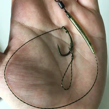 10 x Карп Рыбалка комбинированный крючок-Кривая труба крючок с зазубриной-тефлон(ПТФЭ) покрытый в камуфляж зеленый/камуфляж коричневый-мягкая HookLink-приманка для карпа