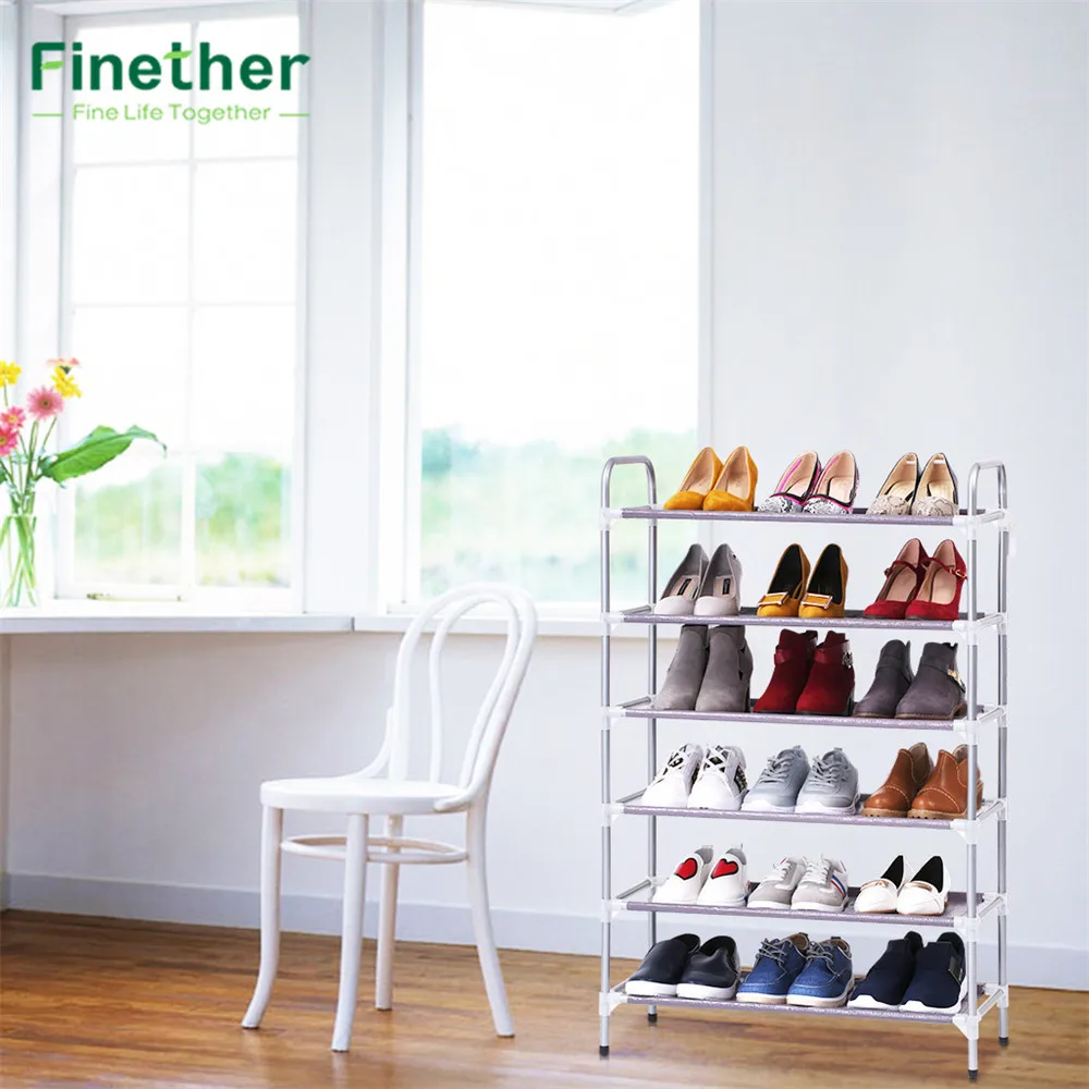 6 Tier Stackable Adjustable Shoe Rack Shoe Tower Shelving