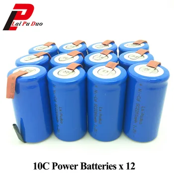 

Rechargeable Battery NI-CD Subc Battery 1.2V SC 2200mAh 15A Power Batteria Accumulator 12 Pieces Included