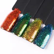 Mtssii красочный эффект хамелеона блеск для ногтей порошок сахар дизайн ногтей хром пигмент черная основа необходимые украшения для ногтей