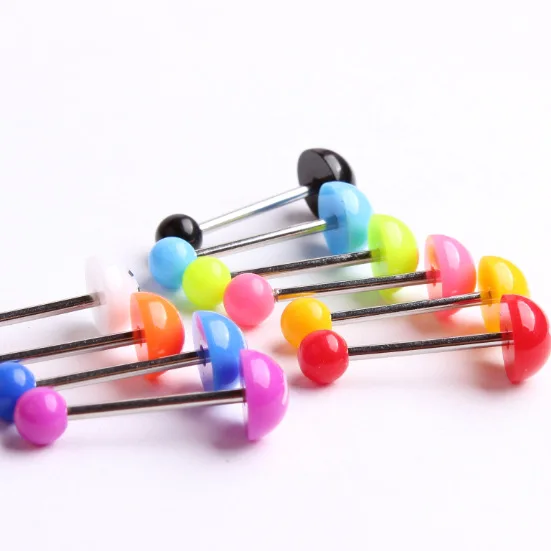 Large Letters Uv Acrylic Candy Tongue Pin Tongue Ring Earrings Tattoo