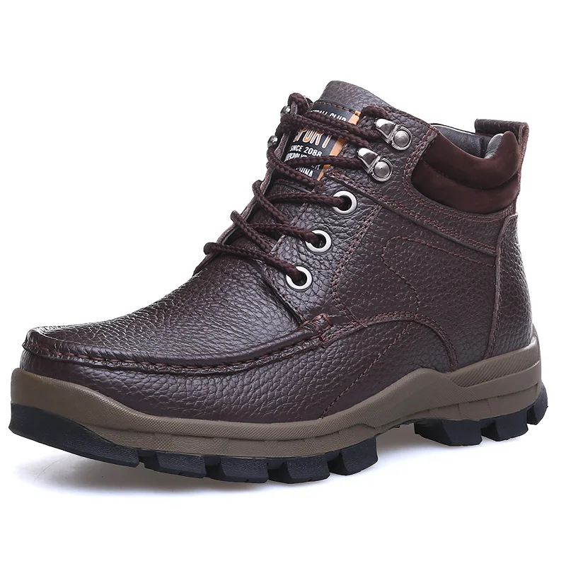 

Men Boots Comfortable Quality Genuine Leather Men Autumn Winter Martin Boots Water Proof Work Safety Outdoor Sneakers Plus Size