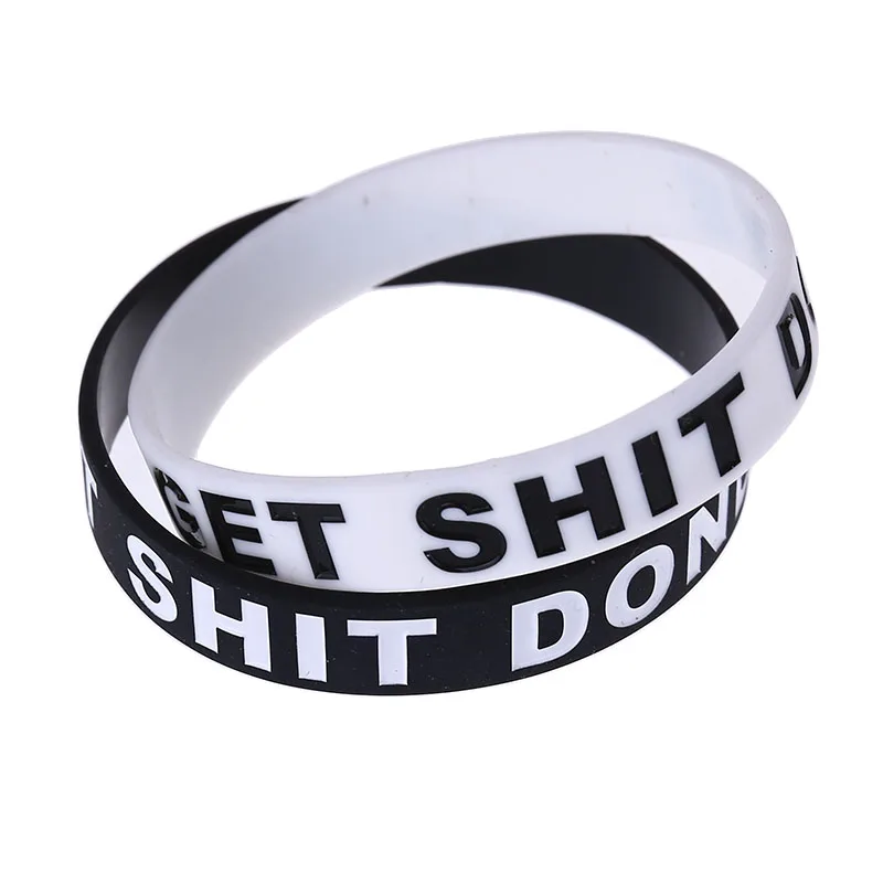 

Rubber Wristbands Crossfit Sport Fitness 2018 New Silicone Bracelet Inspirational Outdoor "GET SHIT DONE"
