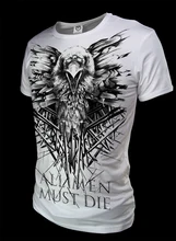 

Summer Three-eyed Crow Game of Thrones T Shirt Cotton Short Sleeve Ice and Fire T-shirt All Men Must Die T Shirt Tees Men