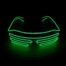 Звуковой активированный драйвер с освещением цвет маска из зеленых светящихся проводов светящиеся затвора очки события вечерние DIY пользовательские Rave неоновые очки