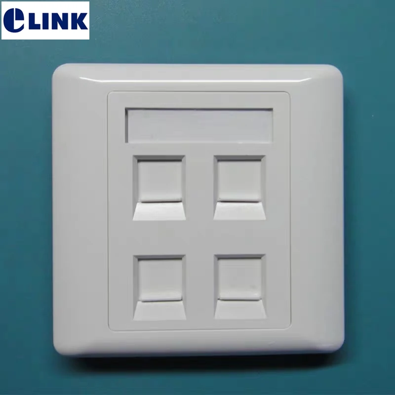 86 Type fiber optic face plate with shutter Single/dual/three/Quad port wall socket network faceplate outlet plug ELINK 10pcs 10pcs supply high quality touch switch key 4 5 4 5 5 side by three pin plug in