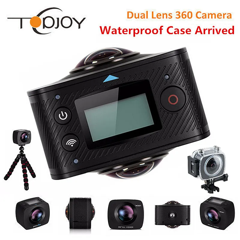 TOPJOY 360 Action Camera Dual Lens 3008*1504 All View Fish Eye 1920