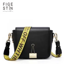 

FIGESTIN 2018 Fashion Brand Shoulder Bag Split Leather Women Messenger Bag Small Crossbody Bag Clutch Bag for lady Off White