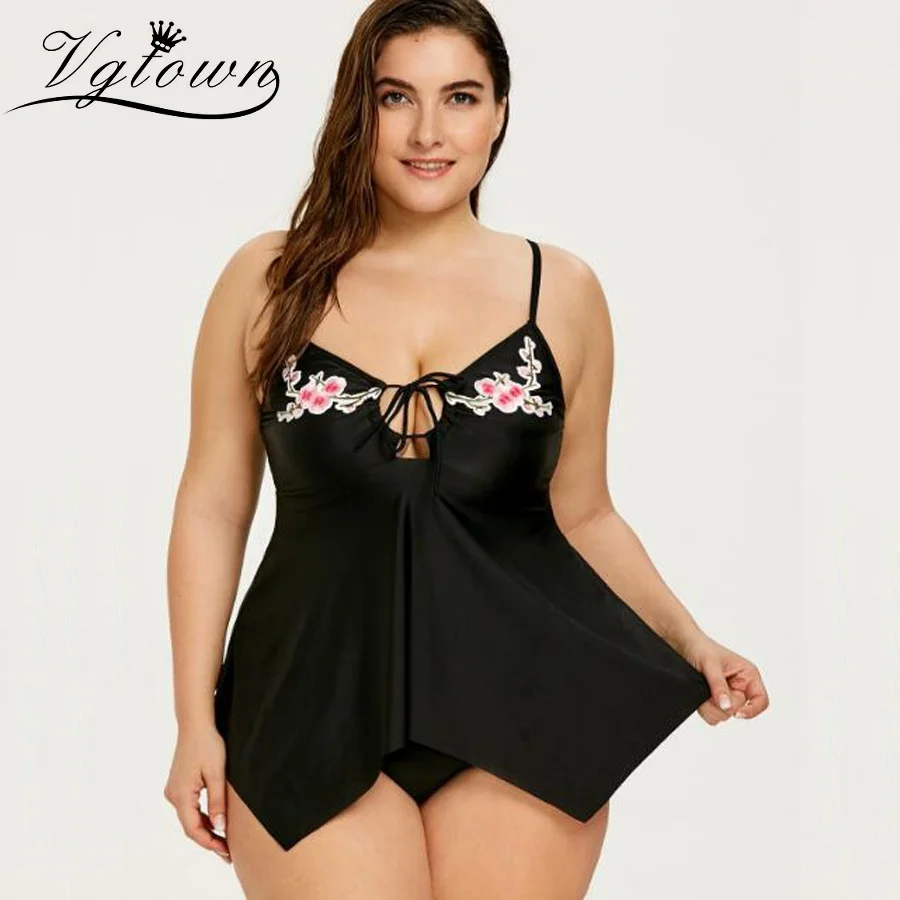 

VGTOWN Tankini Plus Size 5XL Swimwear Large Size Two Piece Swimsuit Big size Bathing Suit Women Bikini Girl Badpak Swim Dress